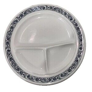 Shenango New Castle Divided Restaurant Diner Heavy Stoneware Plate 10”